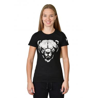Женская футболка «Медведь» чёрная