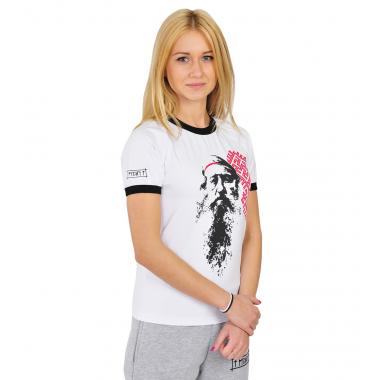 Женская футболка «Доброслав» реглан белая